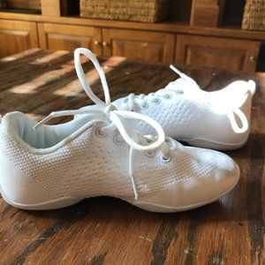 BAXINIER Girls White Mesh Cheerleading Dance Shoes Athletic Training Tennis Brea